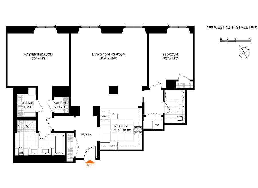 160 West 12th Street, Unit 26 Manhattan, NY 10011 - Photo 10 of 10 a picture of a floor plan