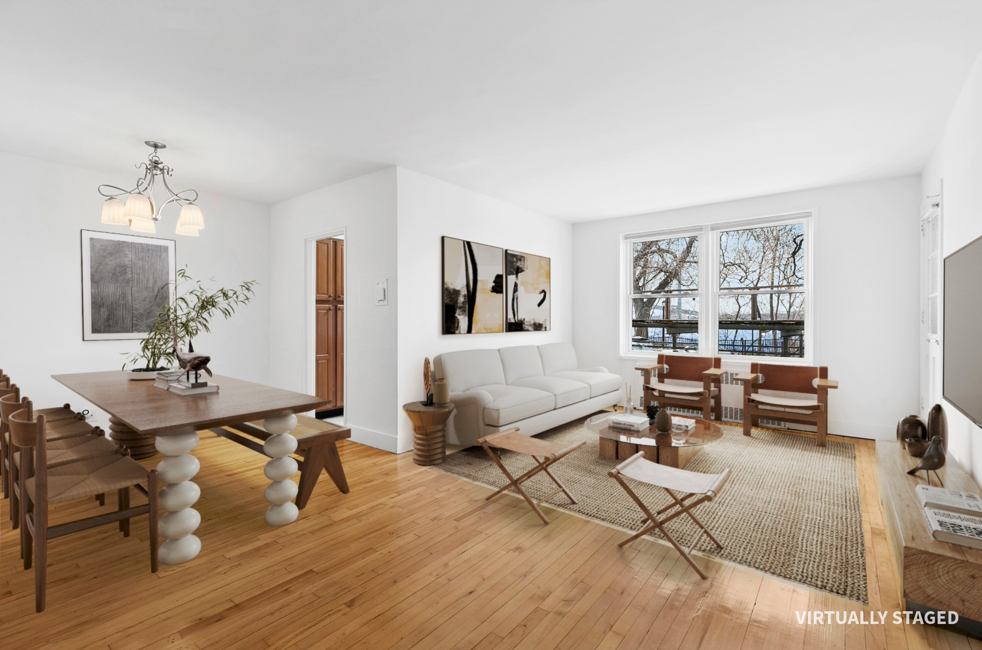 9801 Shore Road, Unit 1K Brooklyn, NY 11209 - Photo 3 of 11 a living room with furniture and wooden floor
