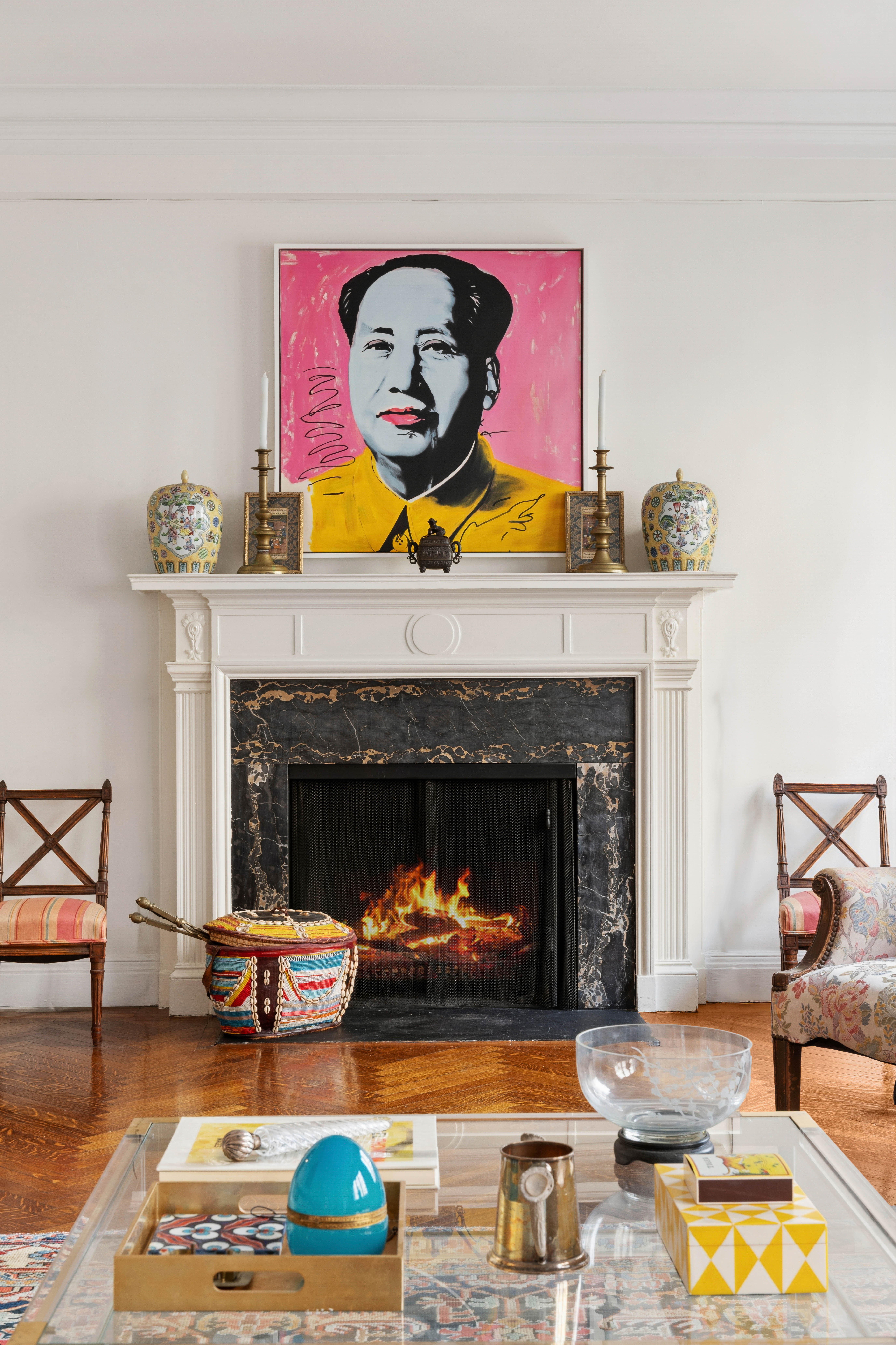 520 East 86th Street, Unit 9B Manhattan, NY 10028 - Photo 4 of 18 a living room with furniture and a fireplace