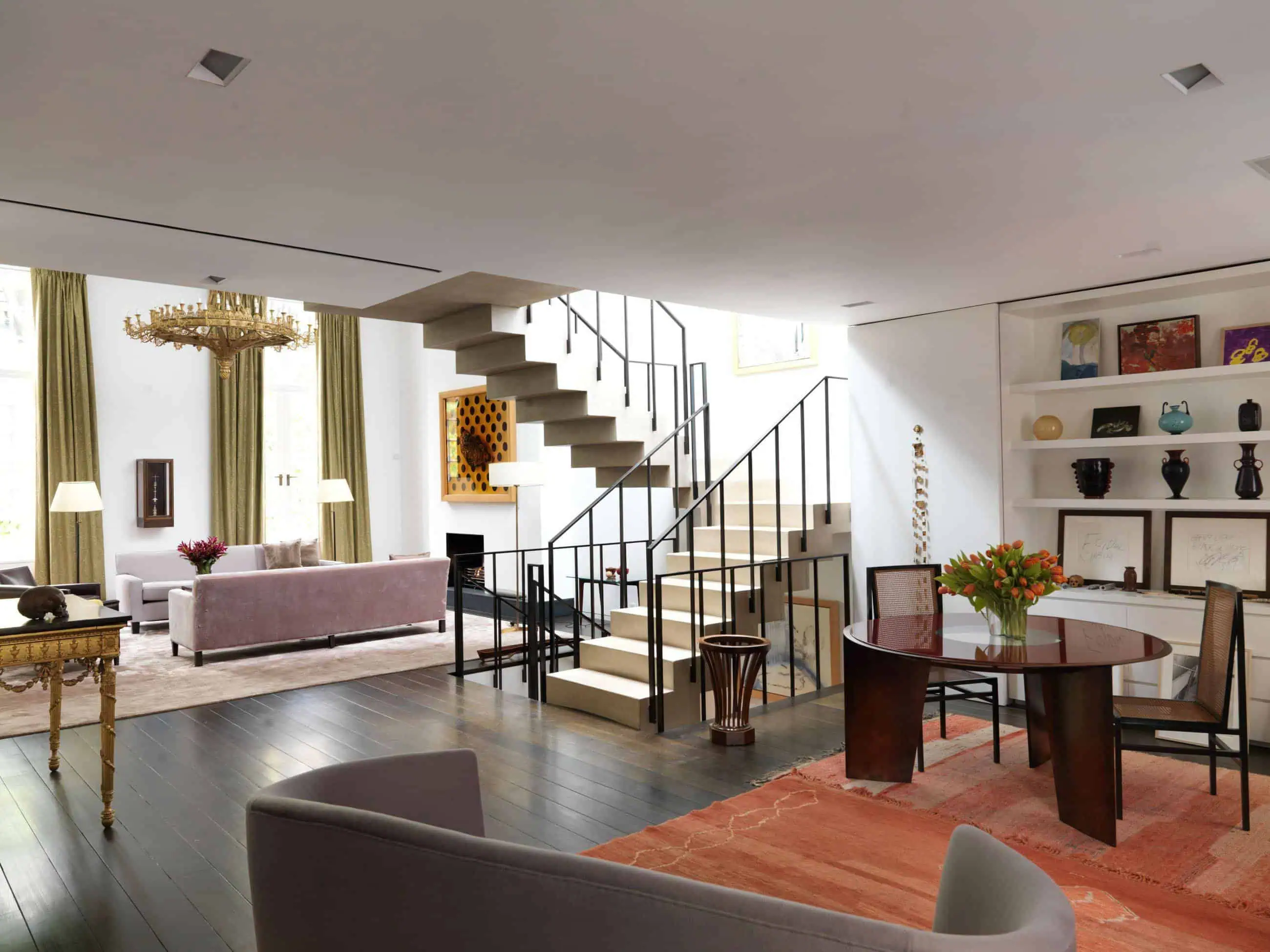 7 MacDougal Alley Manhattan, NY 10011 - Photo 2 of 25 a living room with fireplace furniture and a large window