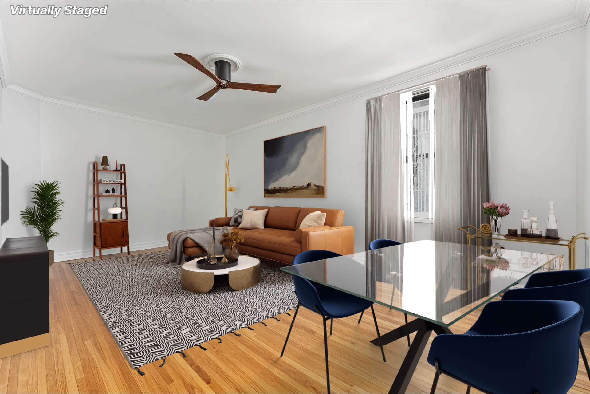 675 Academy Street, Unit 3A Manhattan, NY 10034 - Photo 2 of 12 a living room with furniture and a flat screen tv