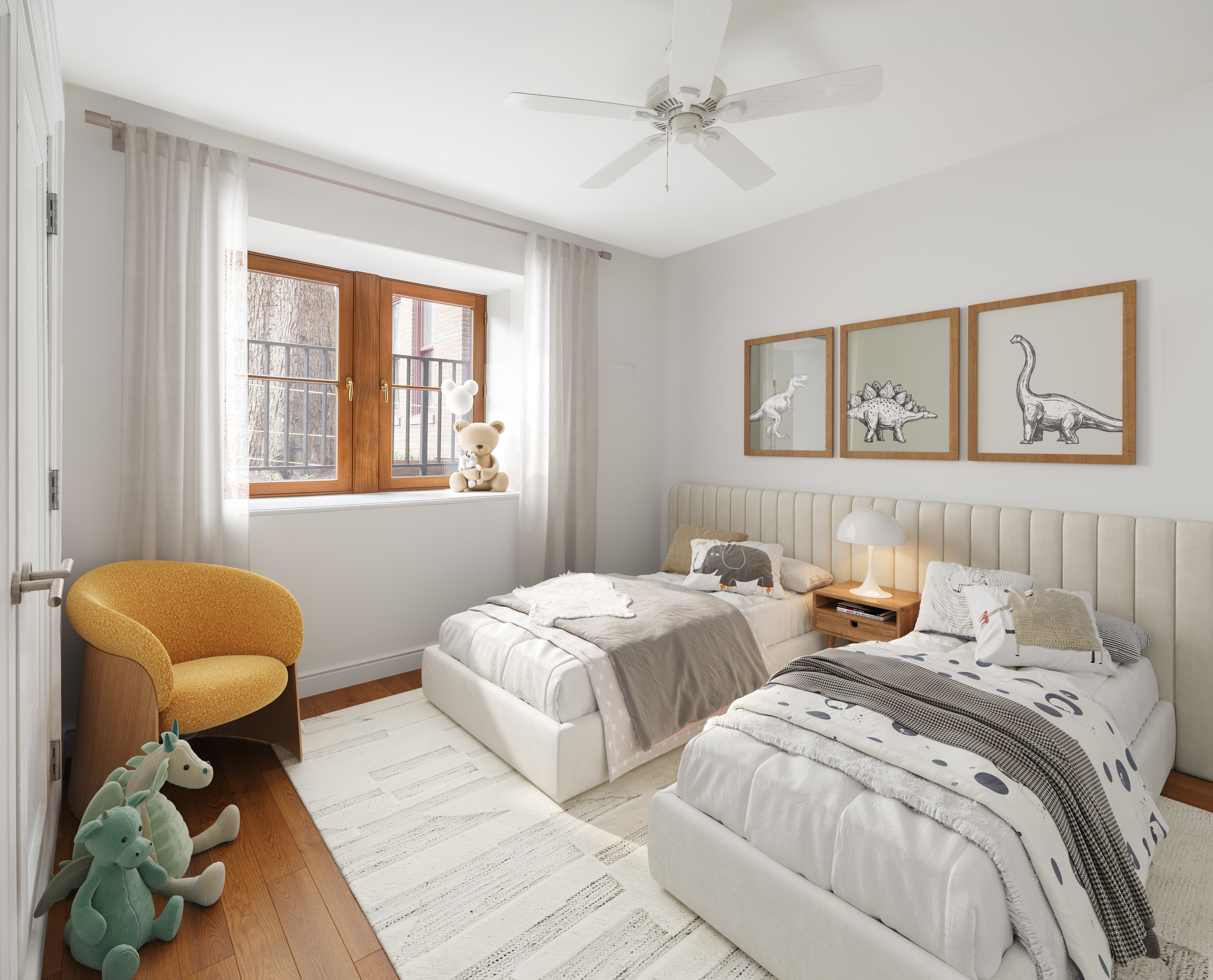 58 Strong Place, Unit 1D Brooklyn, NY 11231 - Photo 7 of 11 a bedroom with two beds and a window