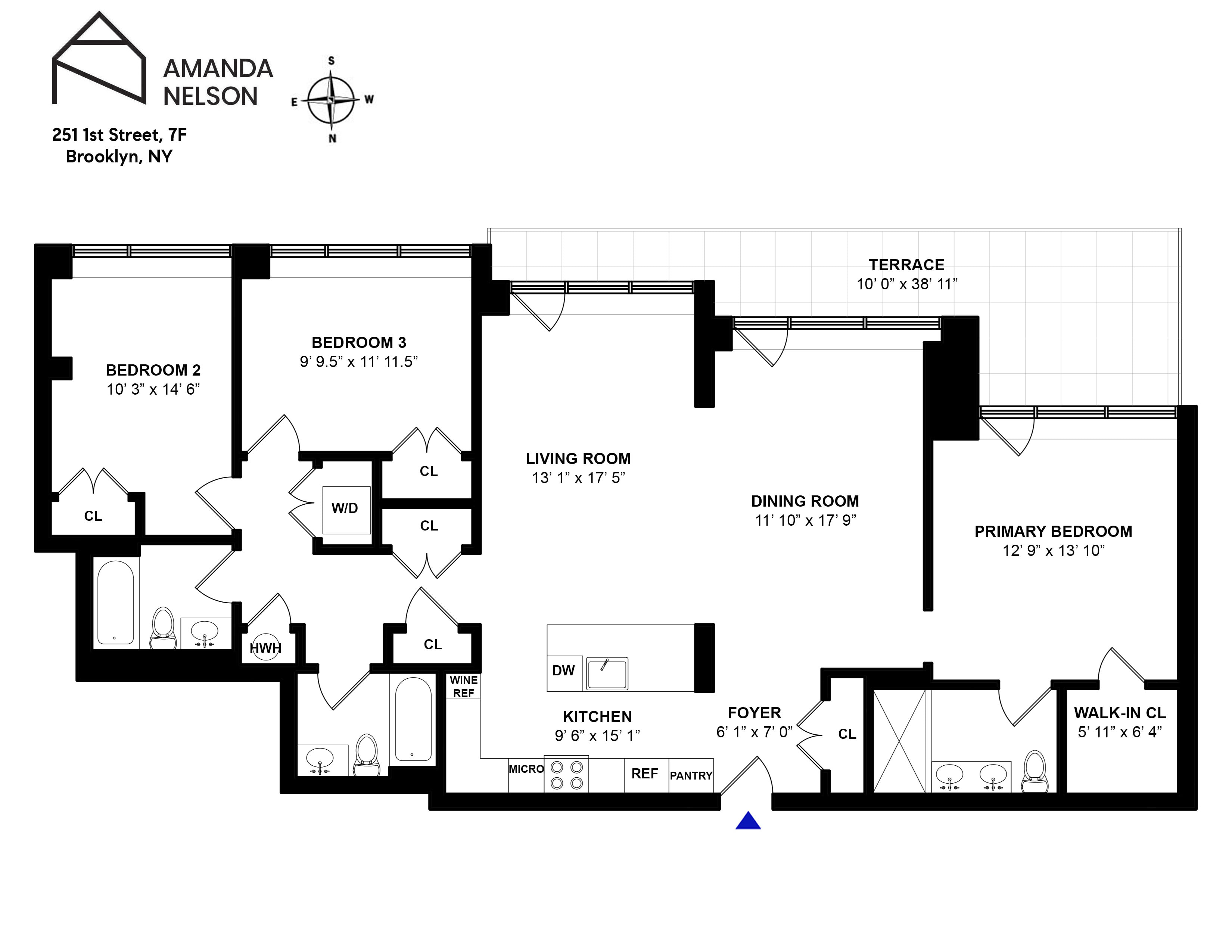 251 1st Street, Unit 7F Brooklyn, NY 11215 - Photo 23 of 24 a picture of a floor plan