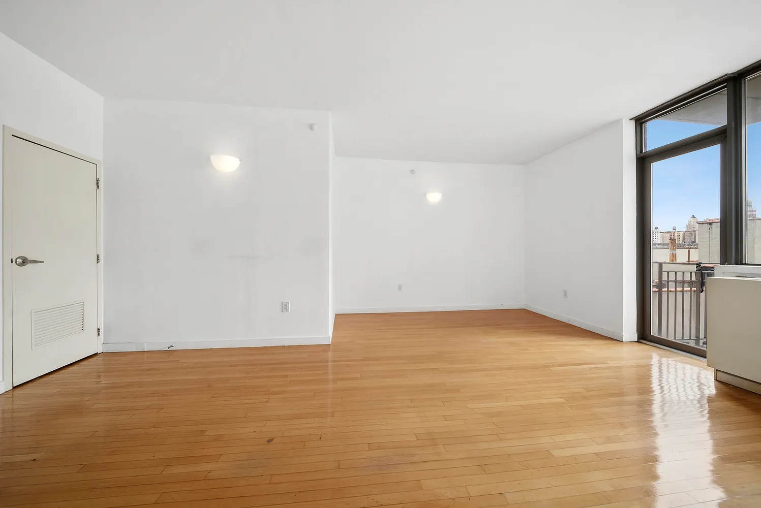 a view of a balcony with city view