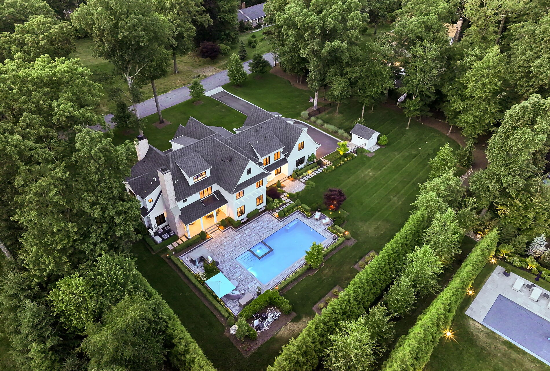 838 Seneca Road Franklin Lakes, NJ 07417 - Photo 90 of 92 an aerial view of a house with a garden