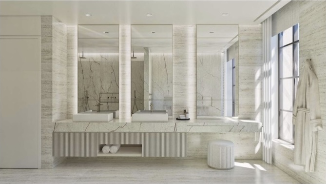 105 East 64th Street Manhattan, NY 10065 - Photo 10 of 29 a bathroom with a tub and a large window