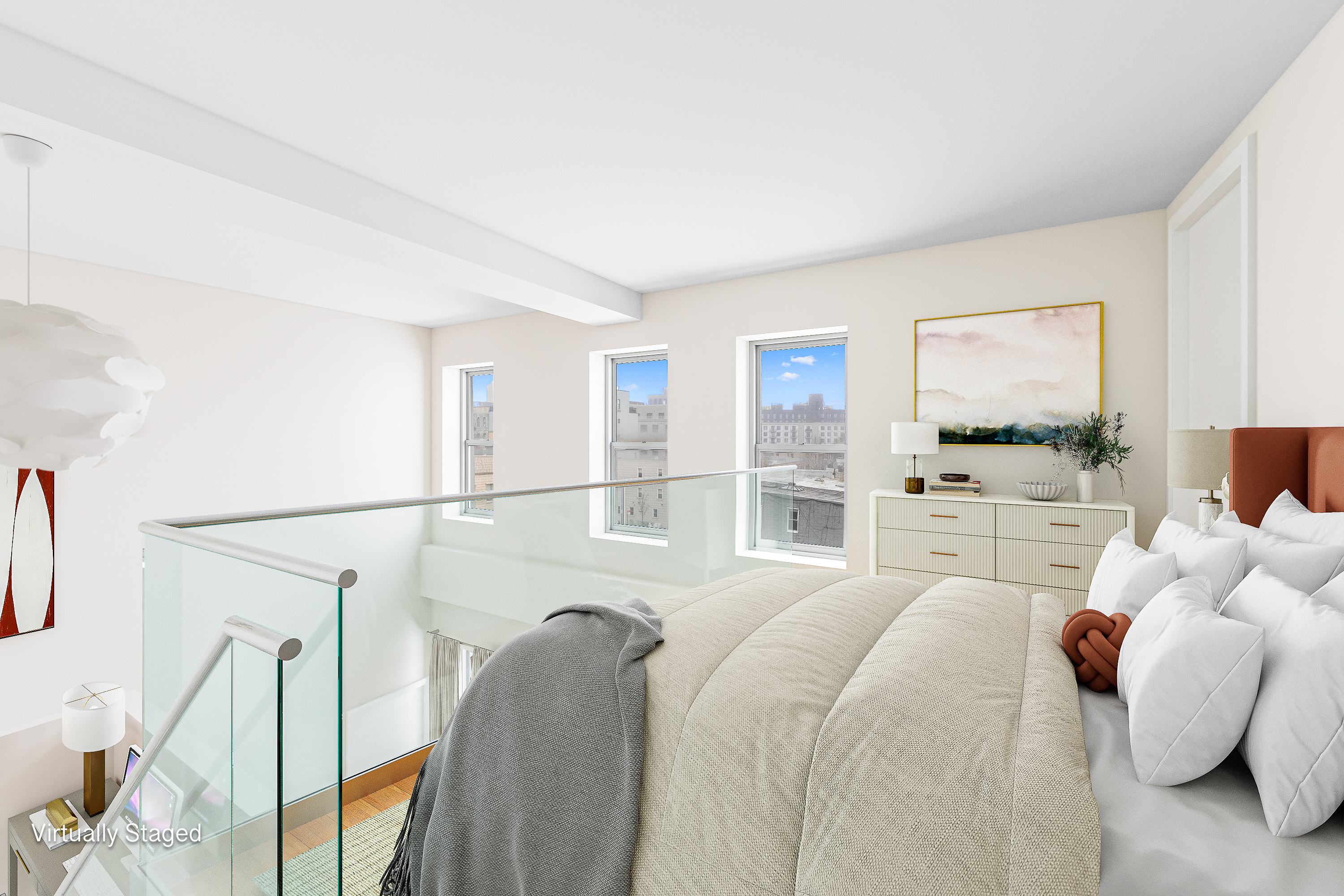 50 Bayard Street, Unit 3J Brooklyn, NY 11211 - Photo 5 of 13 a bedroom with a bed and glass door