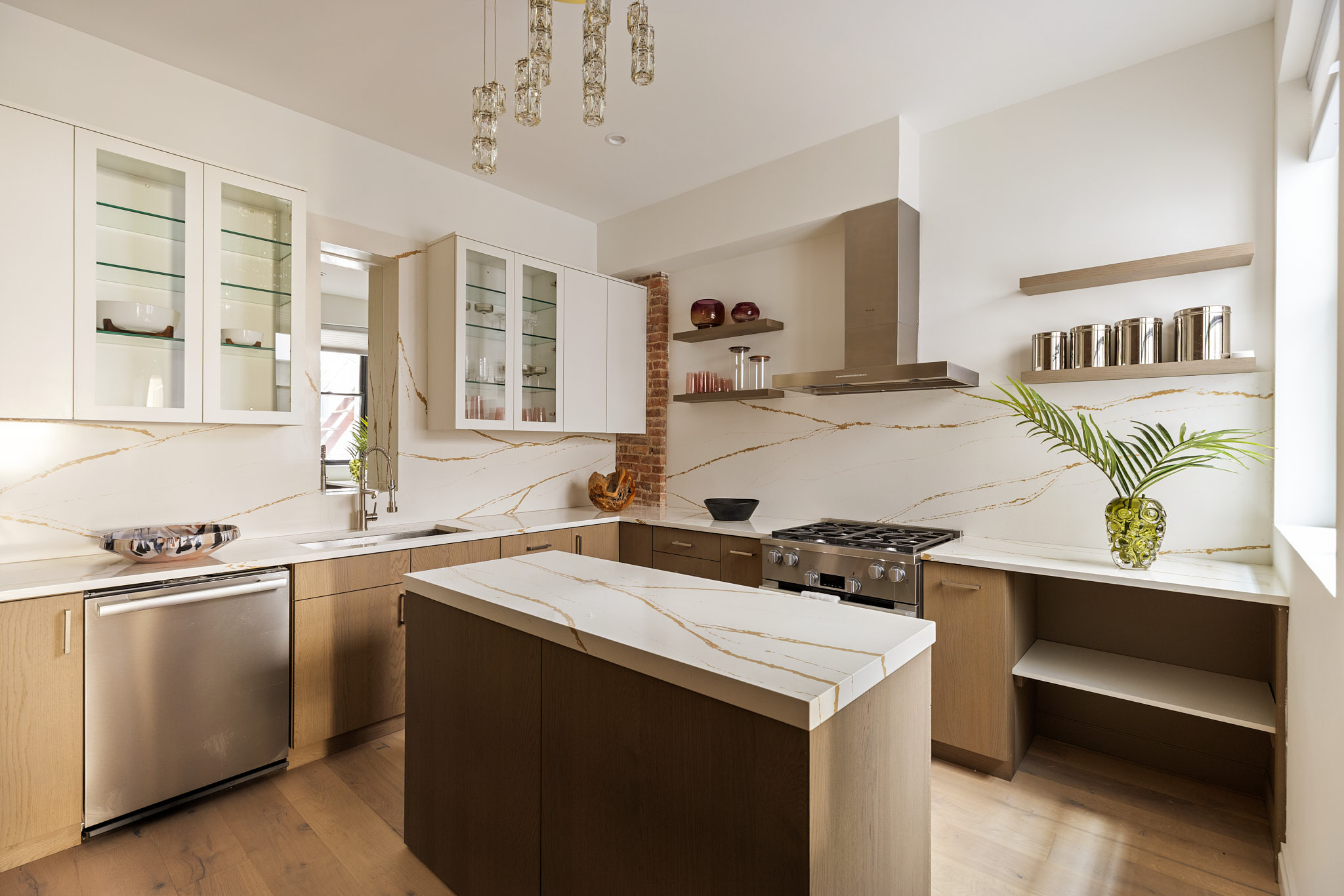 143 Milton Street Brooklyn, NY 11222 - Photo 7 of 19 a kitchen with a sink a stove and cabinets