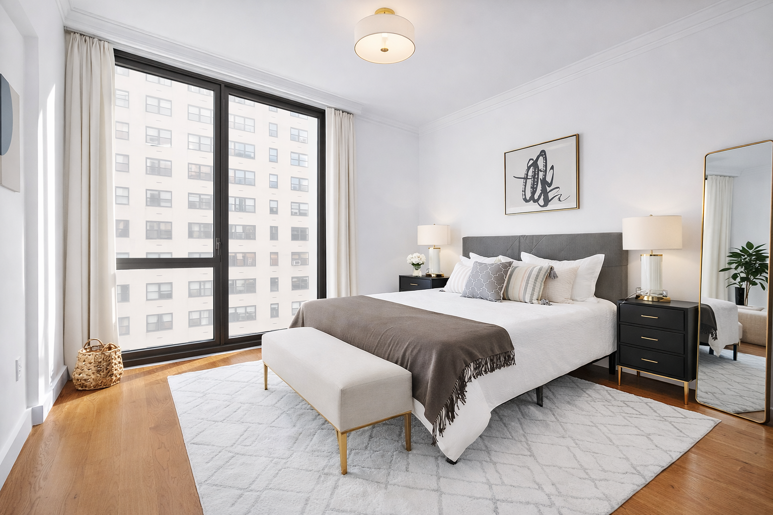360 East 89th Street, Unit 5C Manhattan, NY 10128 - Photo 4 of 11 a spacious bedroom with a bed and a large window