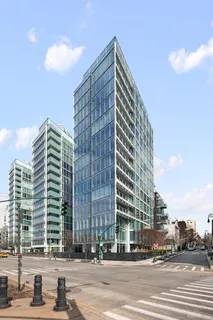 a picture of a bench in a white building