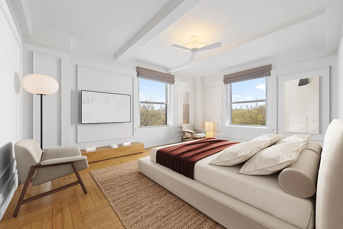 415 Central Park West, Unit 6A Manhattan, NY 10025 - Photo 18 of 25 a bedroom with bed and window