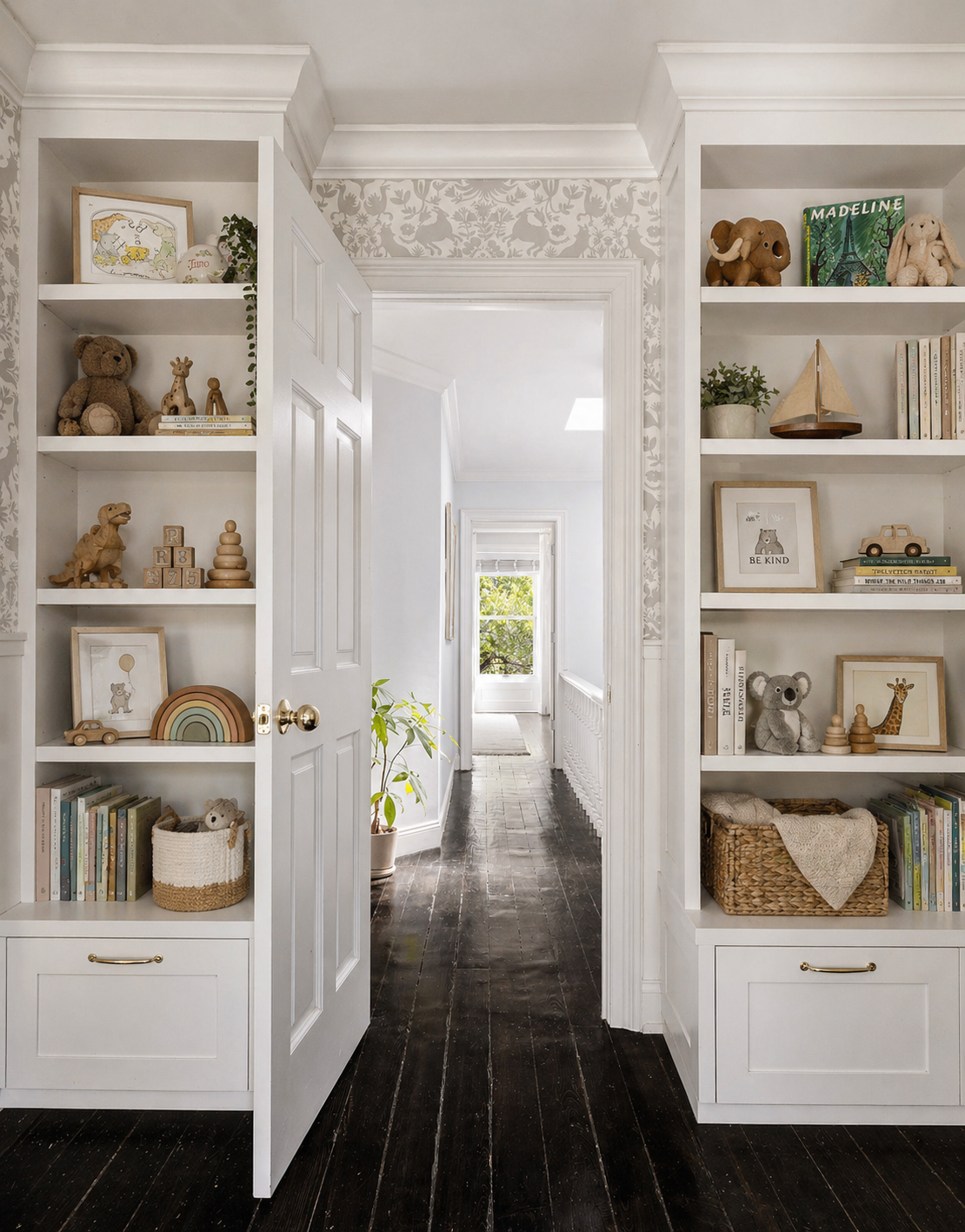 793 A Willoughby Avenue Brooklyn, NY 11206 - Photo 17 of 22 a hallway with a book shelf