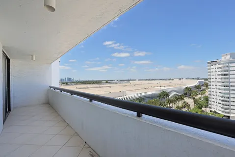 a view of balcony with city view