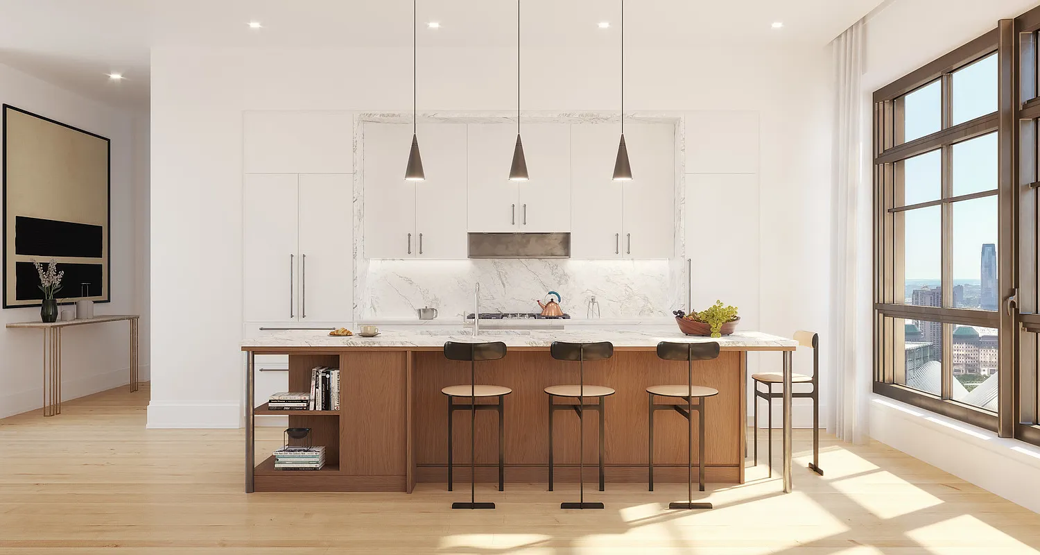 25 Park Row, Unit 11B Manhattan, NY 10038 - Photo 2 of 15 a view of dining table chairs and window
