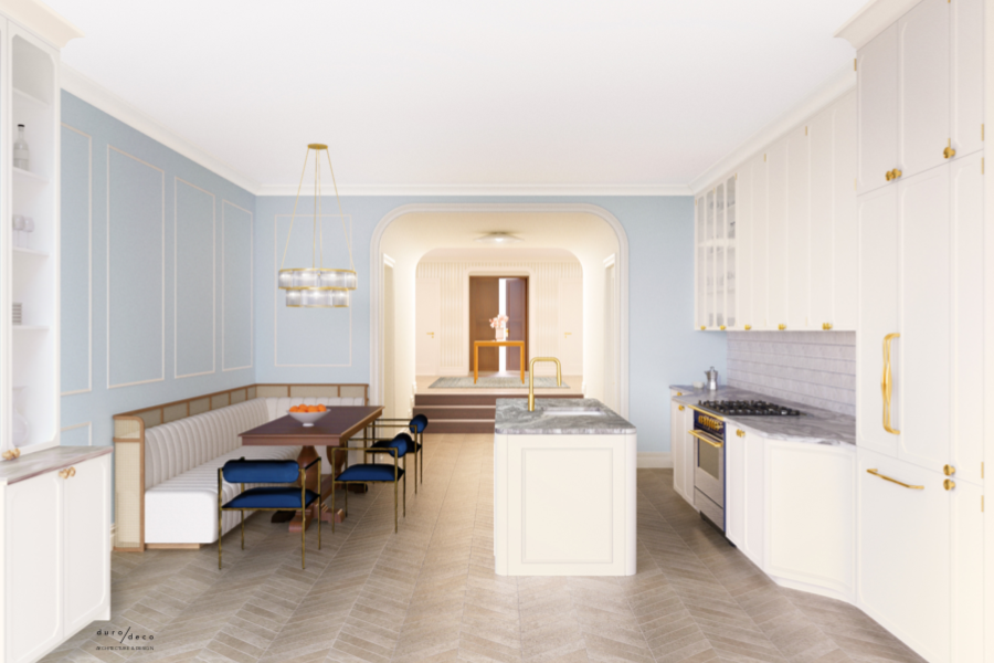 155 East 70th Street Manhattan, NY 10021 - Photo 6 of 27 a view of living room with granite countertop furniture and a fireplace