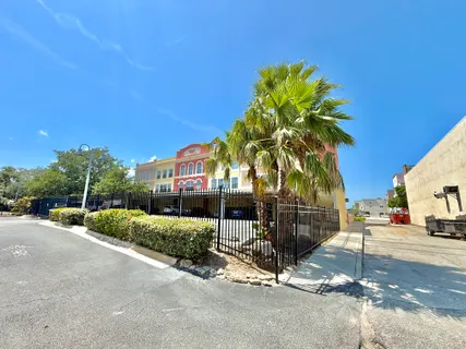 a view of a swimming pool and lounge chair