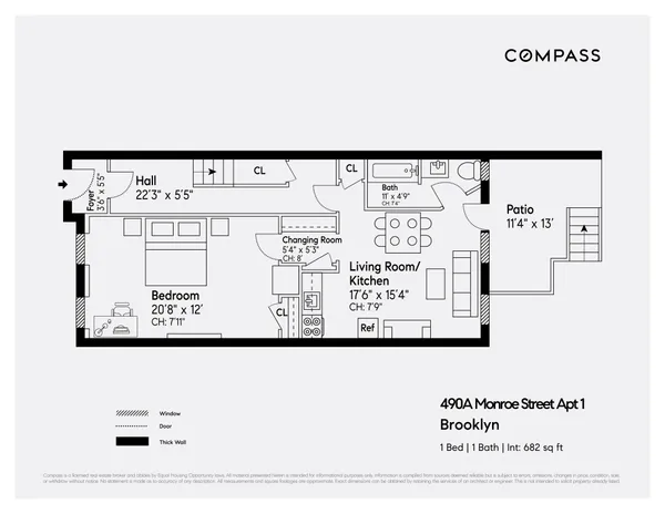 $3,495 | 490 A Monroe Street, Unit apt.1 | Bedford-Stuyvesant