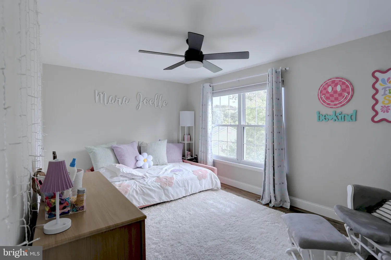 a bedroom with a bed and furniture