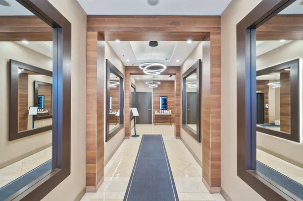 an aerial view of a building