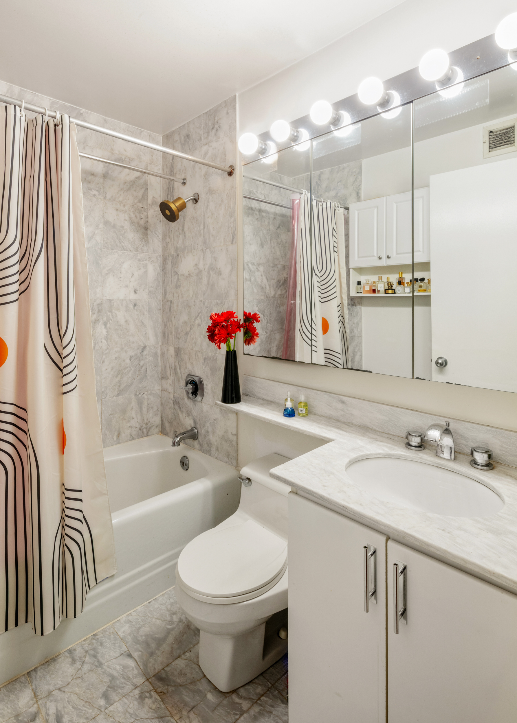 275 Greenwich Street, Unit 2A Manhattan, NY 10007 - Photo 5 of 8 a bathroom with a sink a toilet and a bathtub
