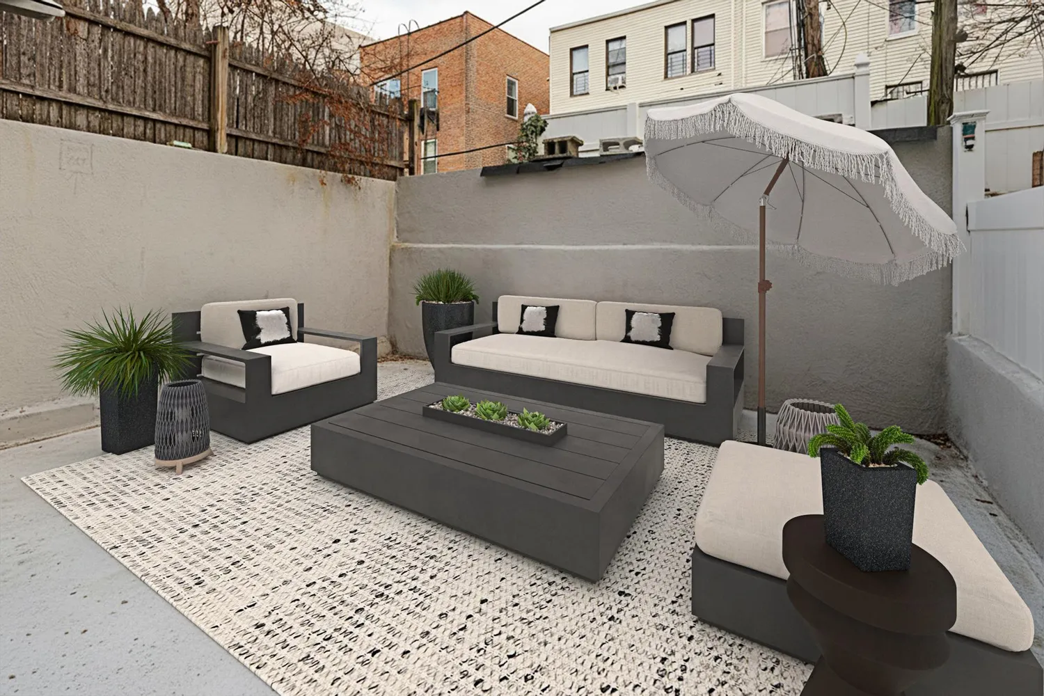 a view of living room with furniture and flowers