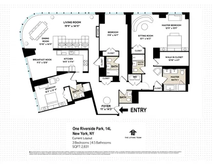 $6,995,000 | 50 Riverside Boulevard, Unit 14L | Upper West Side