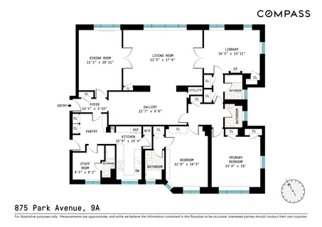 $9,495,000 | 875 Park Avenue, Unit 9AB | Upper East Side