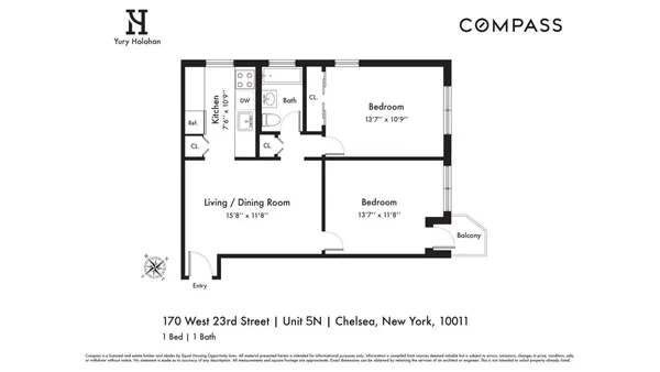$6,000 | 170 West 23rd Street, Unit 5N | Chelsea