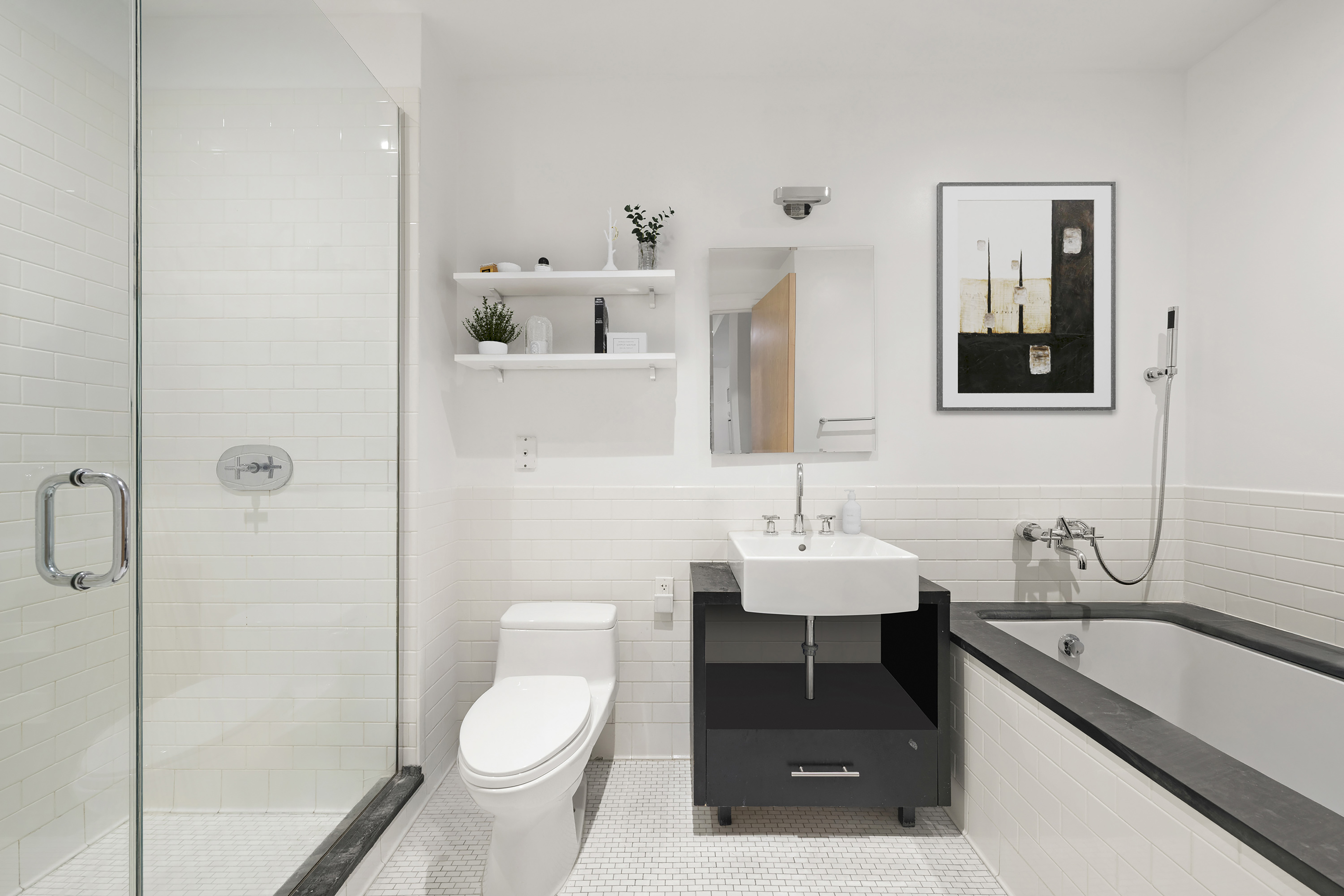 110 Livingston Street, Unit 7D Brooklyn, NY 11201 - Photo 7 of 13 a bathroom with a sink toilet and shower