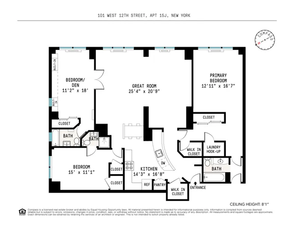 $3,400,000 | 101 West 12th Street, Unit 15JK | West Village