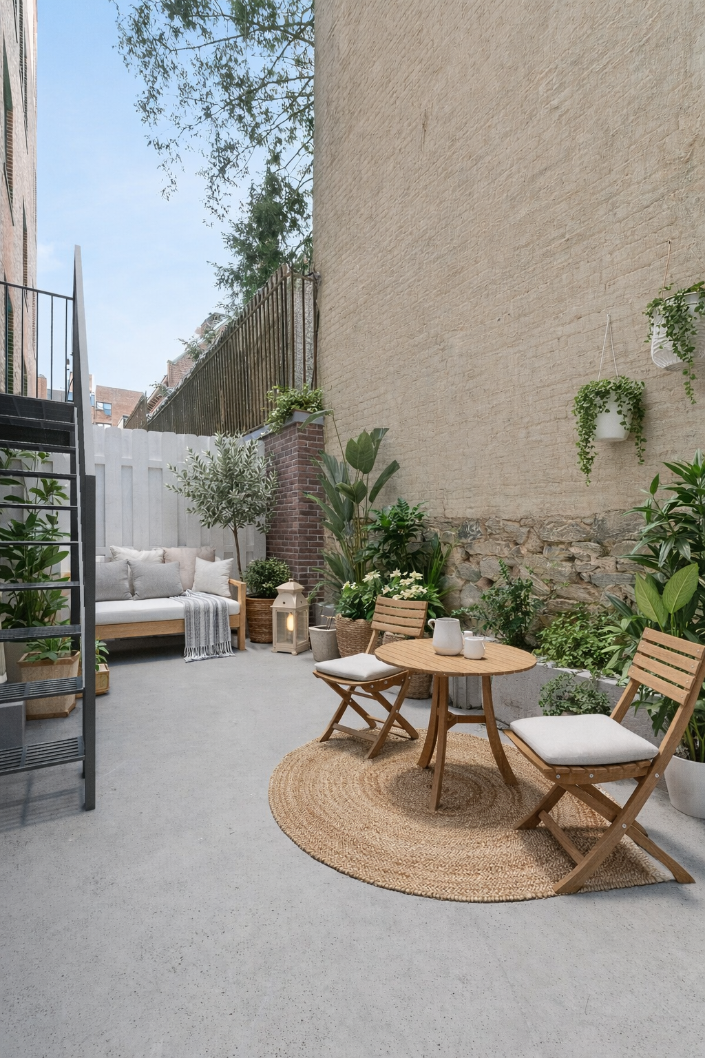 180 Bainbridge Street, Unit 110 Brooklyn, NY 11233 - Photo 2 of 23 a building outdoor space with patio furniture and potted plants