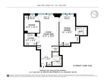 $1,295,000 | 1065 Park Avenue, Unit 17B | Upper East Side