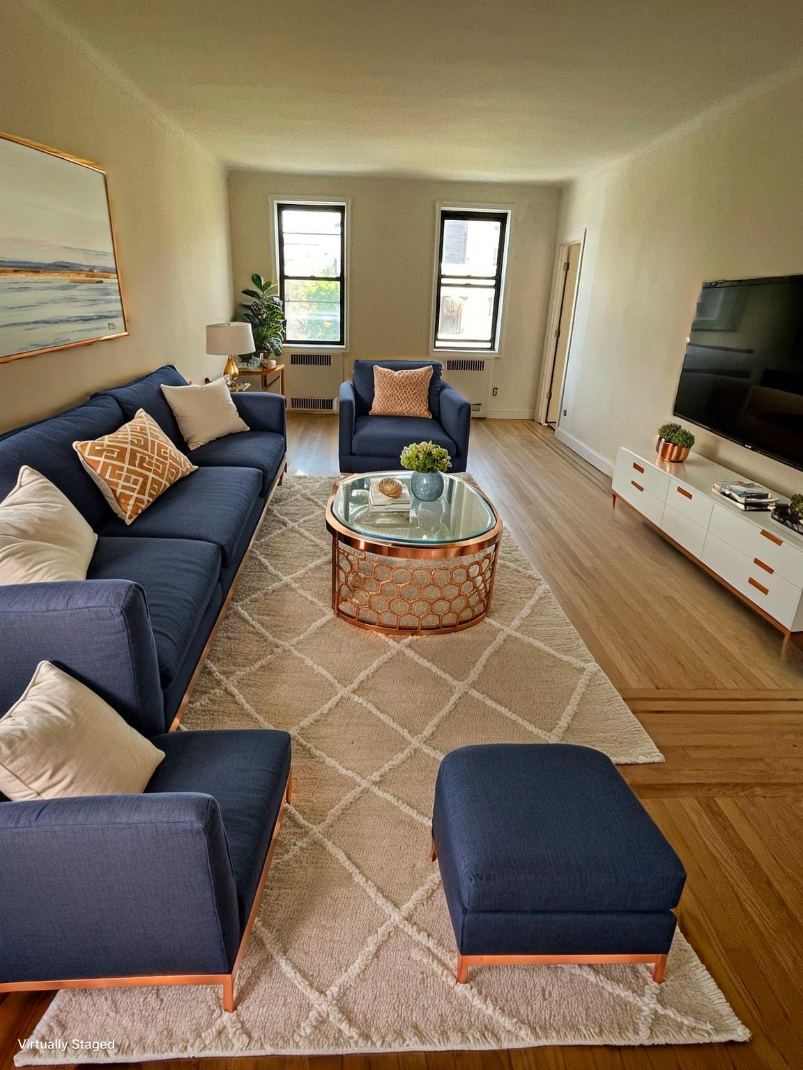 69-40 Yellowstone Boulevard, Unit 510 Queens, NY 11375 - Photo 1 of 11 a living room with furniture and a flat screen tv