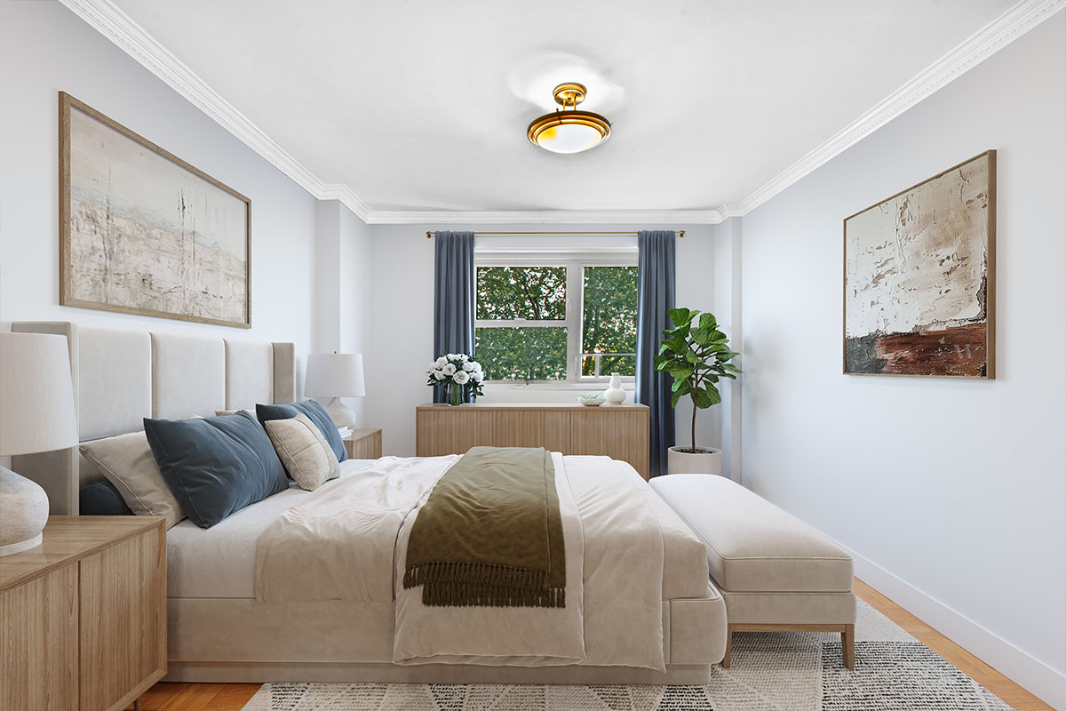 175 Adams Street, Unit 6E Brooklyn, NY 11201 - Photo 6 of 10 a bedroom with a bed and a window