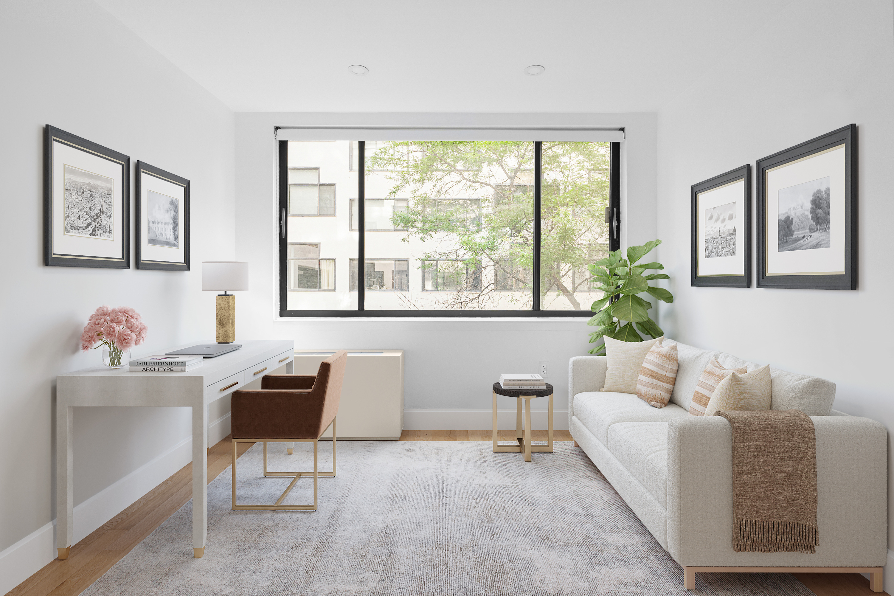 77 Bleecker Street, Unit 123E Manhattan, NY 10012 - Photo 9 of 13 a living room with furniture and a window