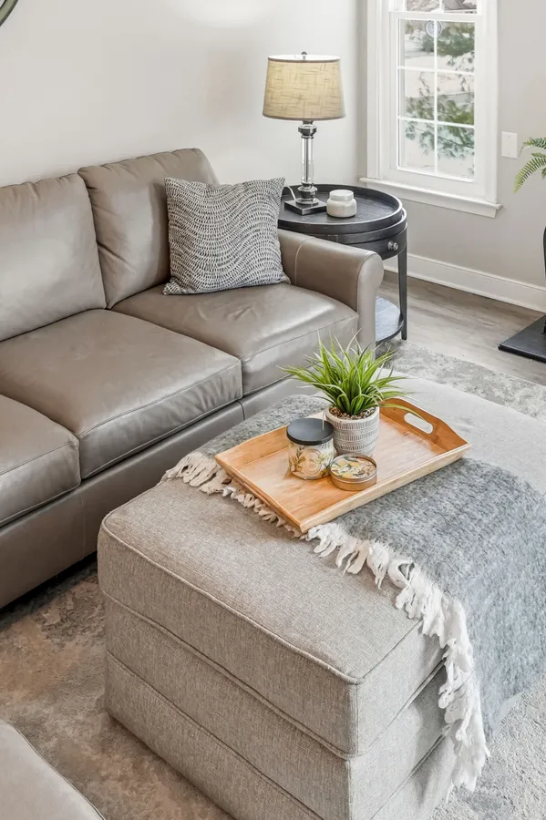 a living room with furniture and a couch