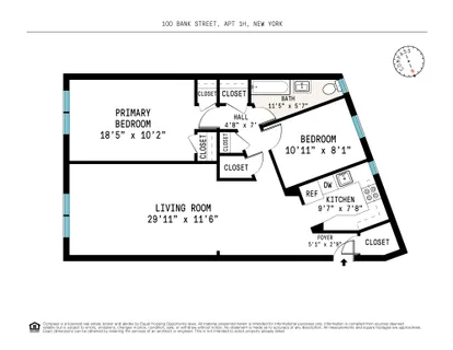 $1,900,000 | 100 Bank Street, Unit 1H | West Village