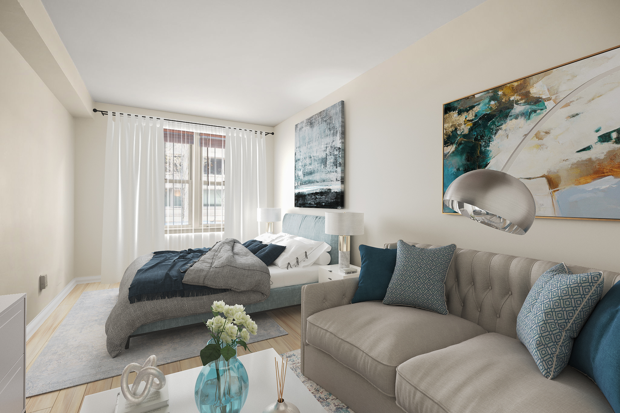 431 East 82nd Street, Unit 1A Manhattan, NY 10028 - Photo 2 of 9 a living room with furniture and a large window