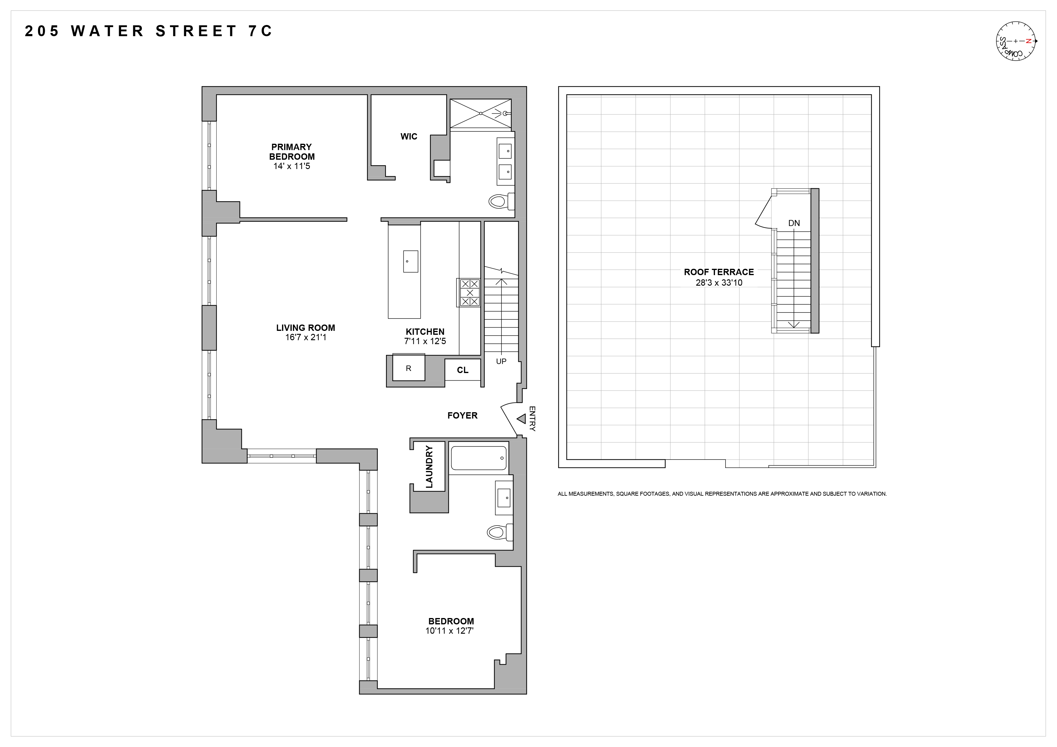 205 Water Street, Unit PHC Brooklyn, NY 11201 - Photo 14 of 14 a picture of a floor plan