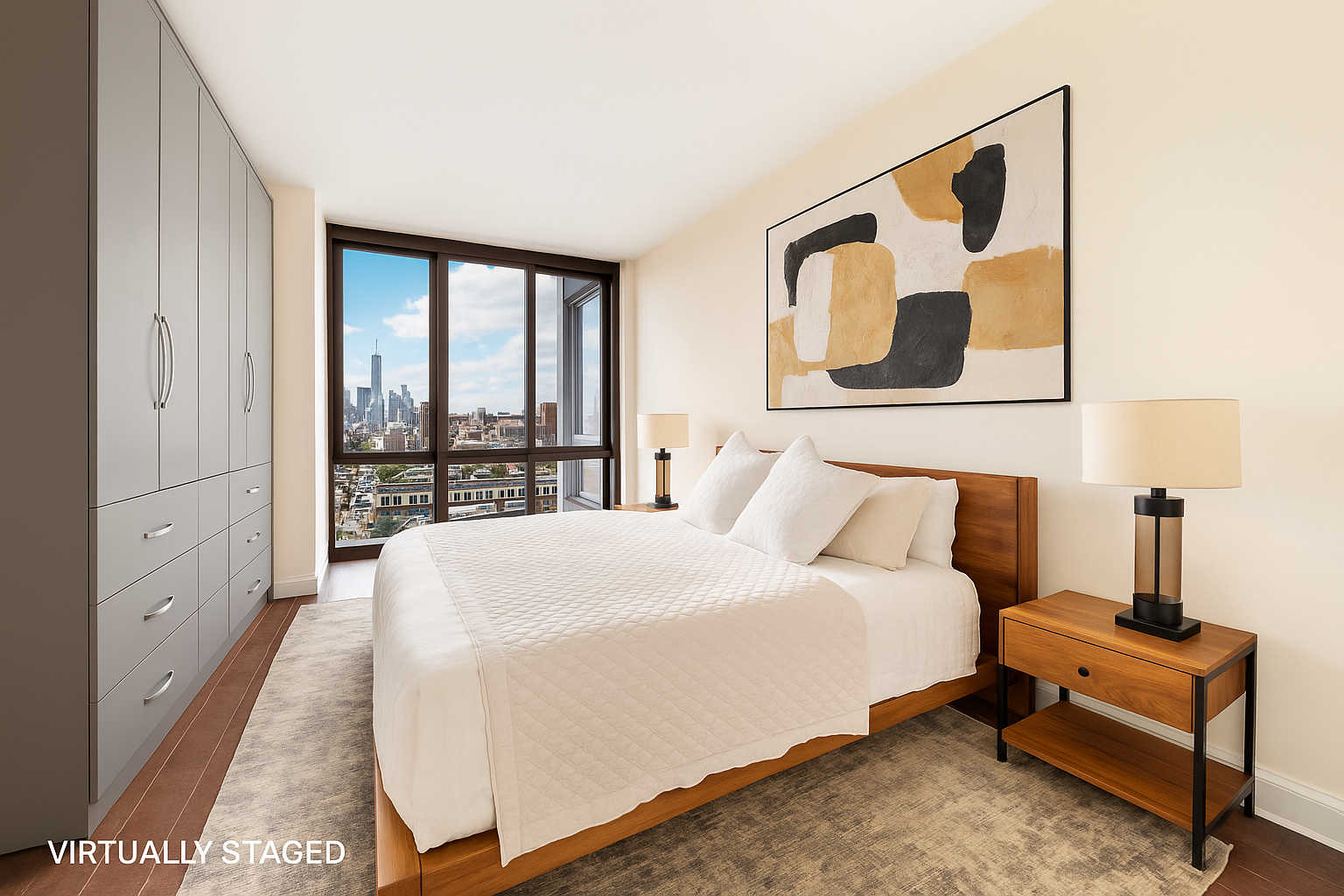 101 West 24th Street, Unit 16D Manhattan, NY 10011 - Photo 8 of 23 a bedroom with a large bed and a window