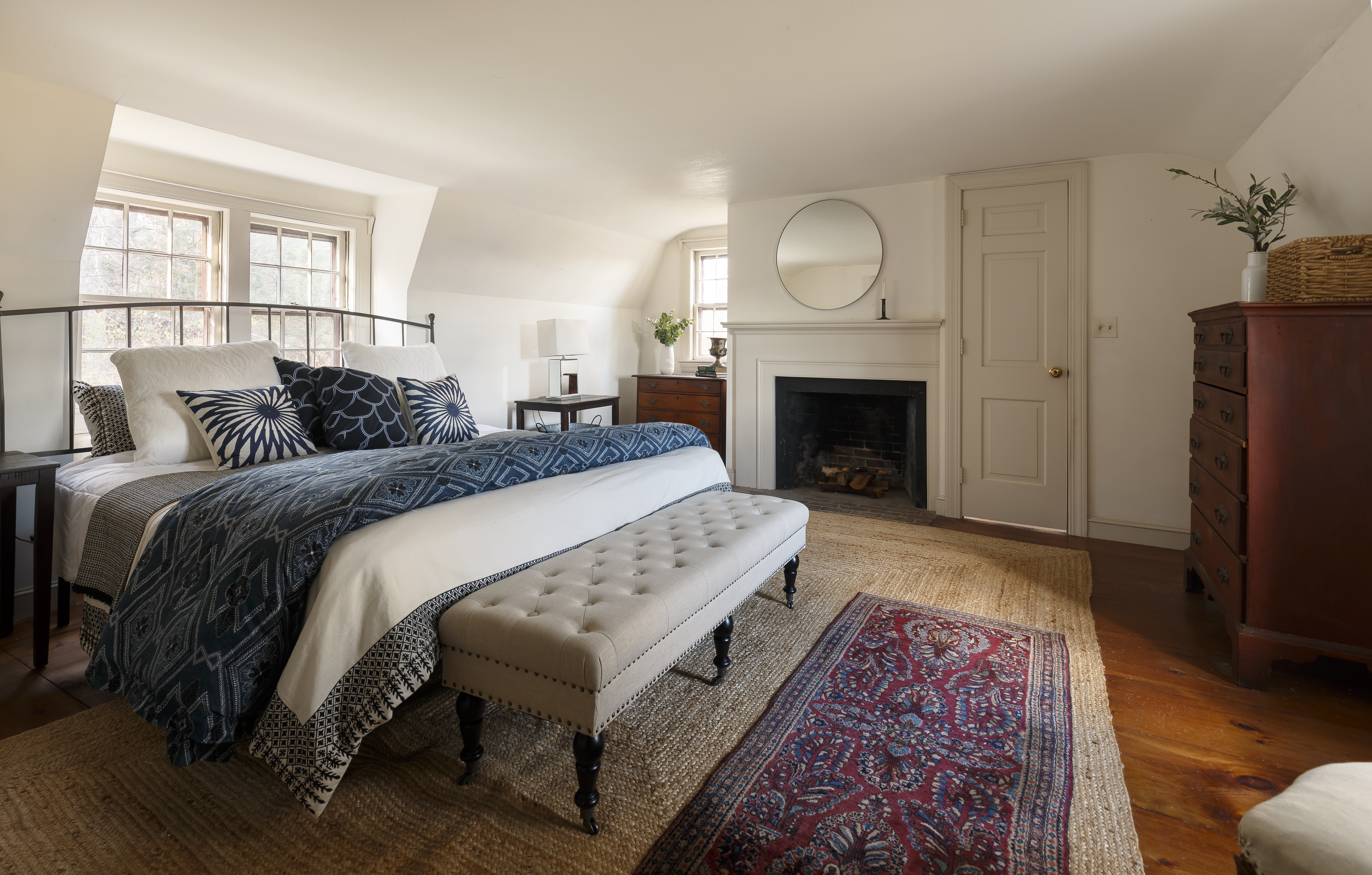 59 Conant Road Lincoln, MA 01773 - Photo 13 of 47 a bedroom with a bed and a fireplace