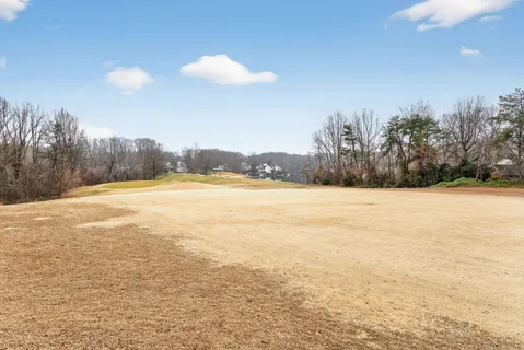 a front view of house with yard and trees around