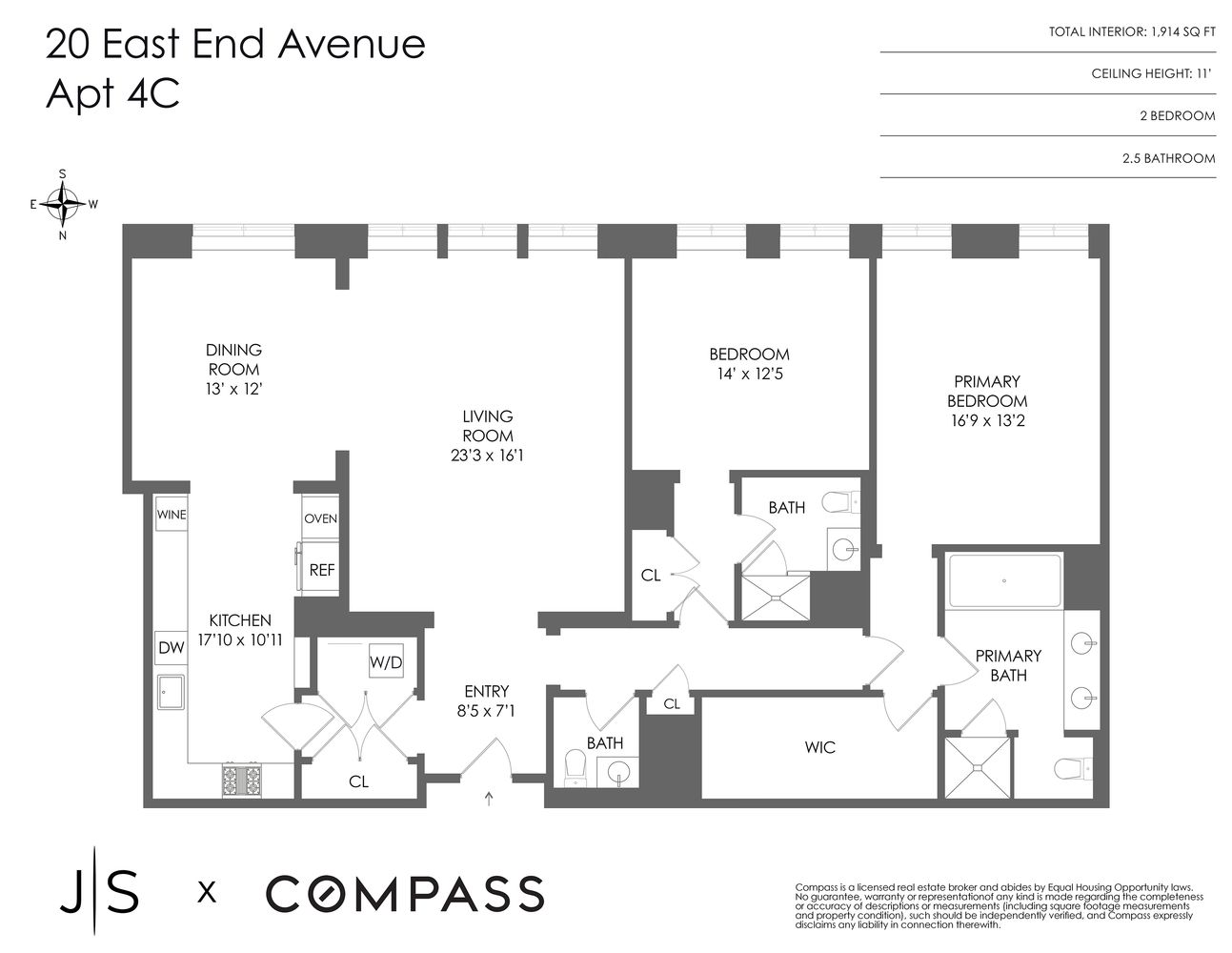 $3,850,000 | 20 East End Avenue, Unit 4C | Upper East Side
