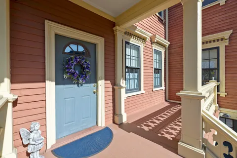 a view of a entryway door front of house