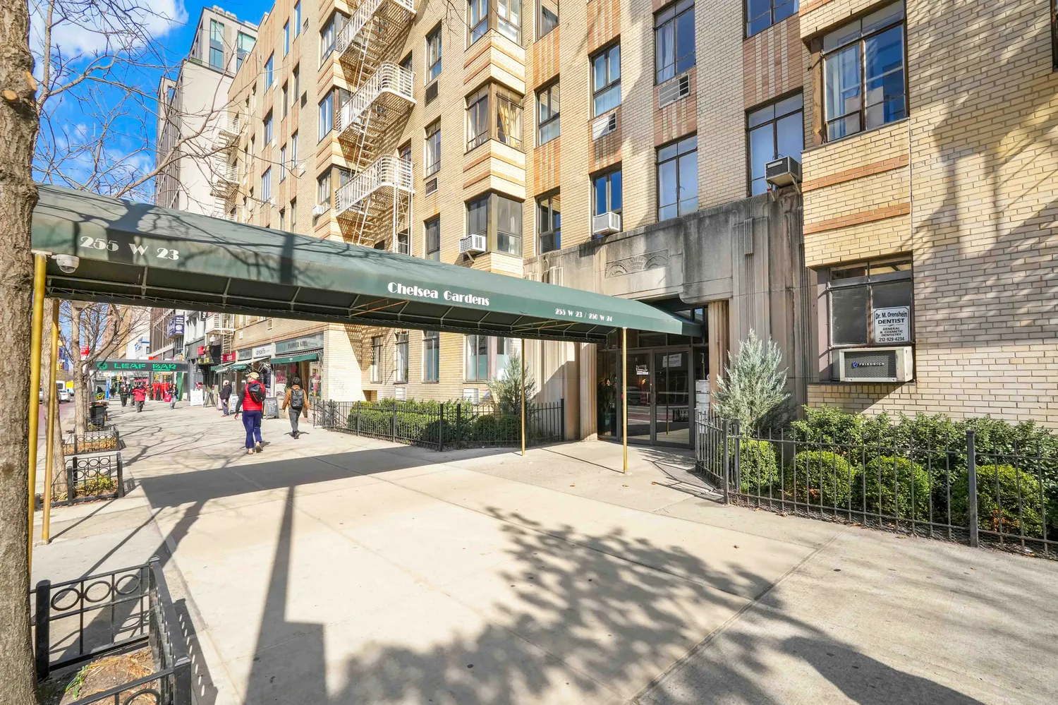 a view of a building with a outdoor space