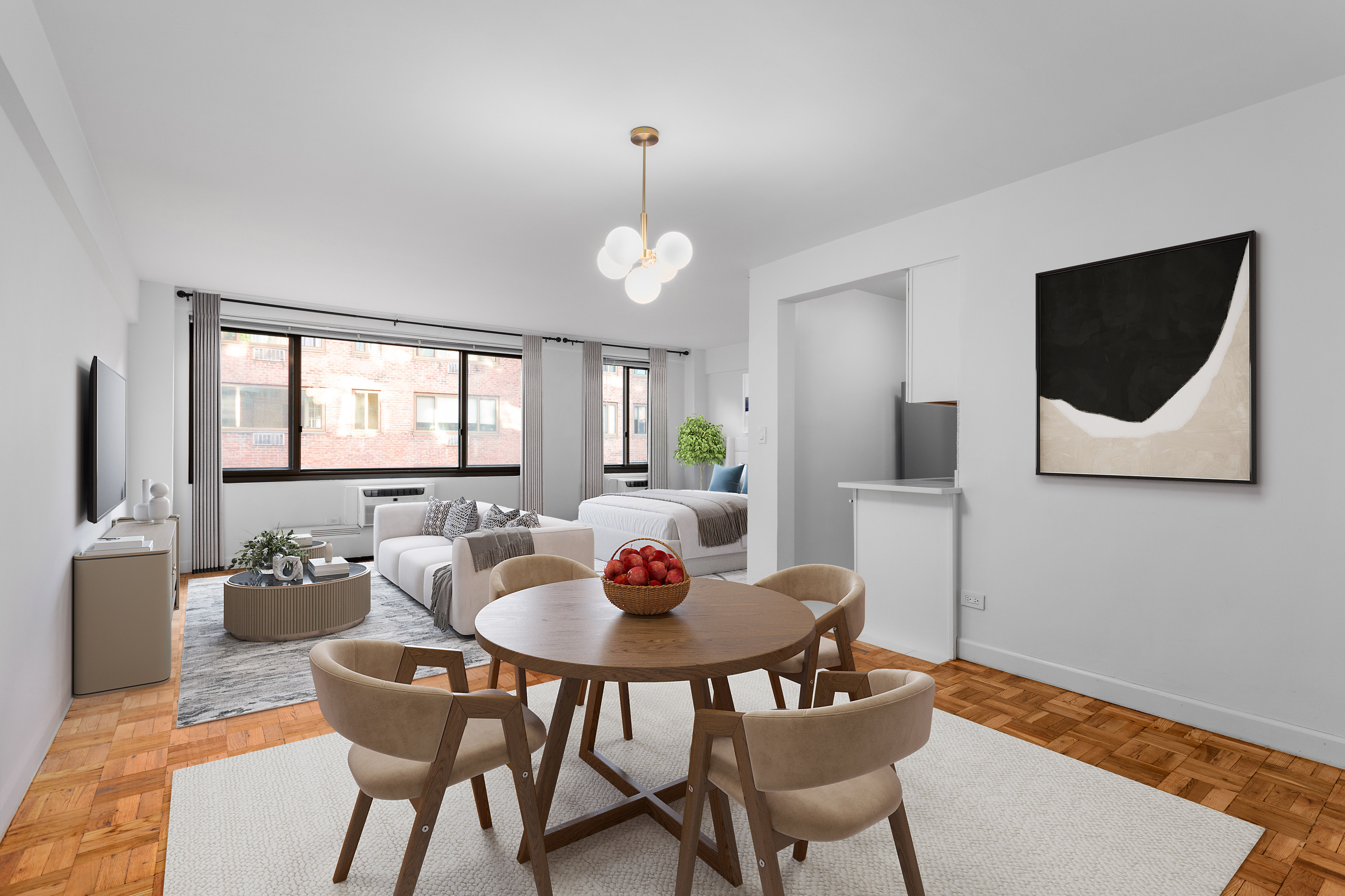 420 East 64th Street, Unit W10K Manhattan, NY 10065 - Photo 1 of 7 a outdoor dining room with furniture window and wooden floor