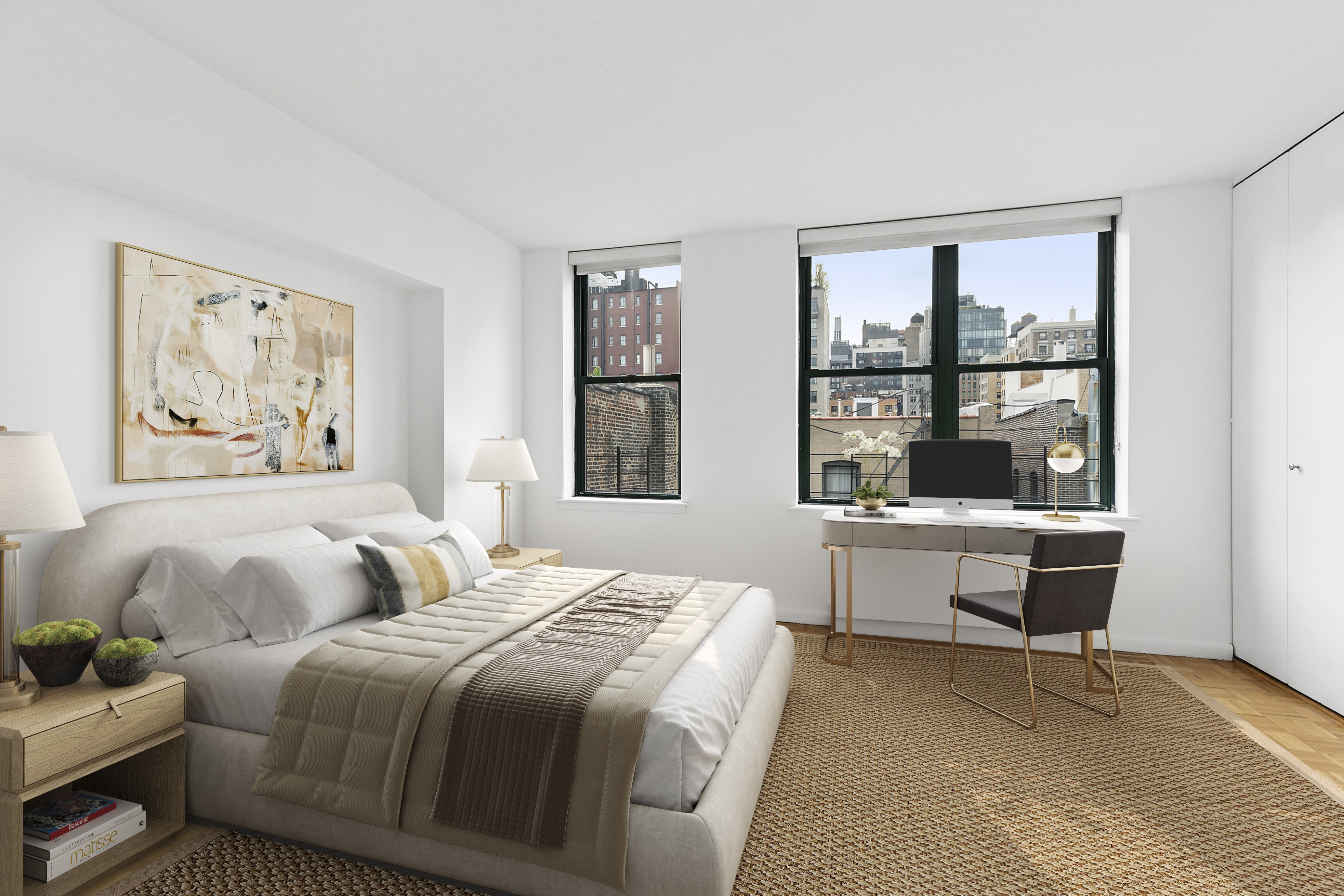 2250 Broadway, Unit 6K Manhattan, NY 10024 - Photo 5 of 15 a bedroom with a bed and large window