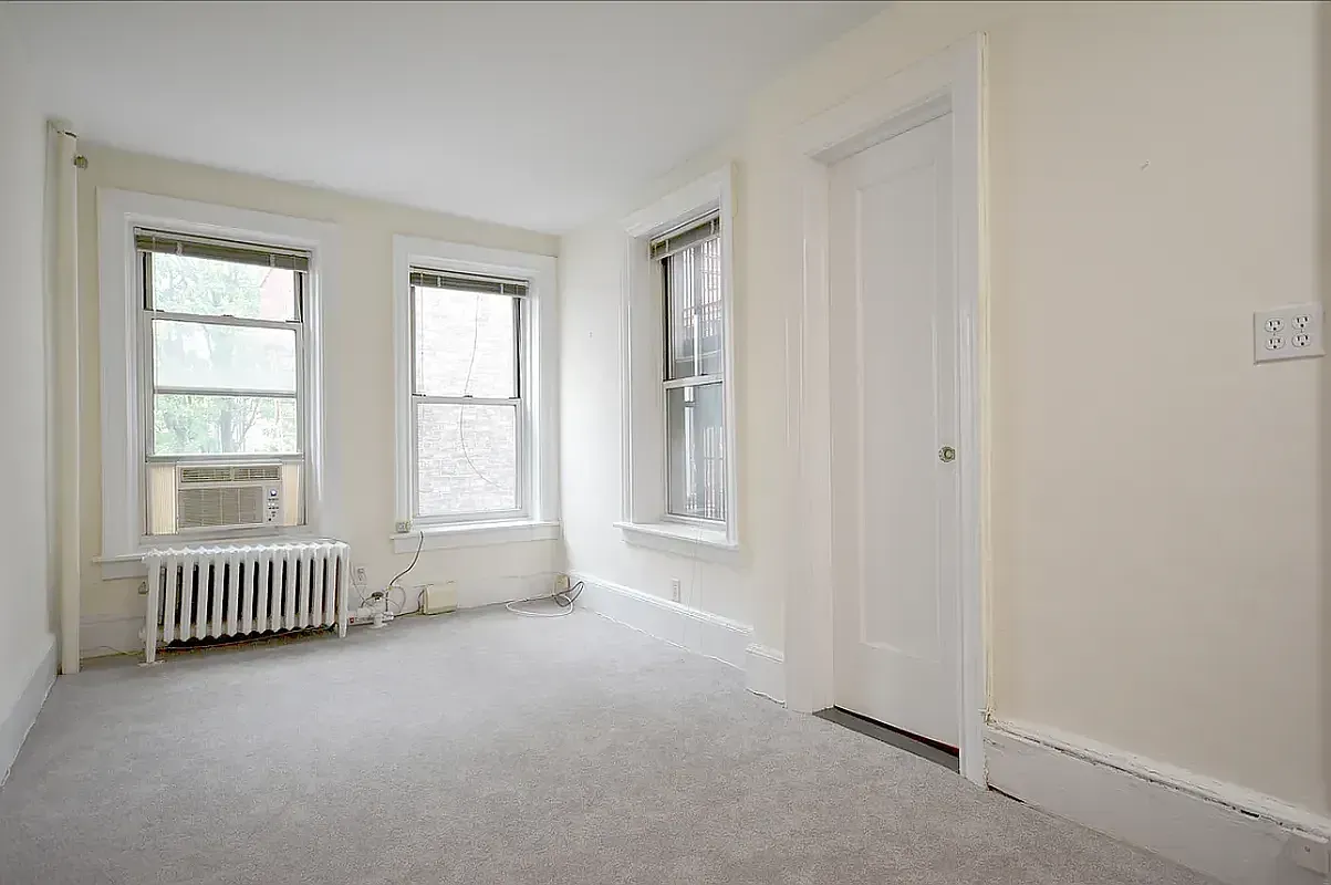 an empty room with a window