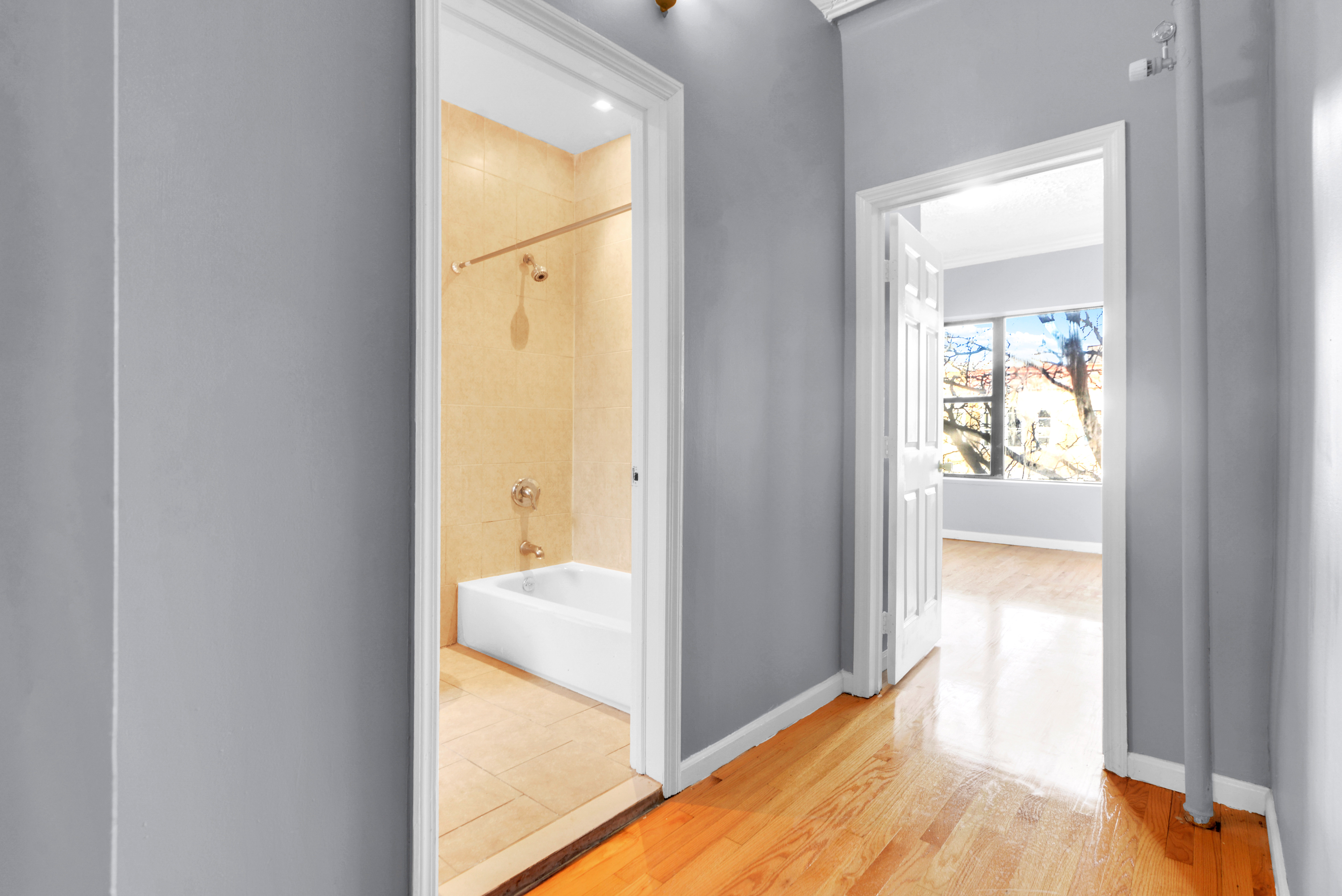 2302 Bedford Avenue, Unit 3 Brooklyn, NY 11226 - Photo 19 of 25 a view of a bathroom from a corridor