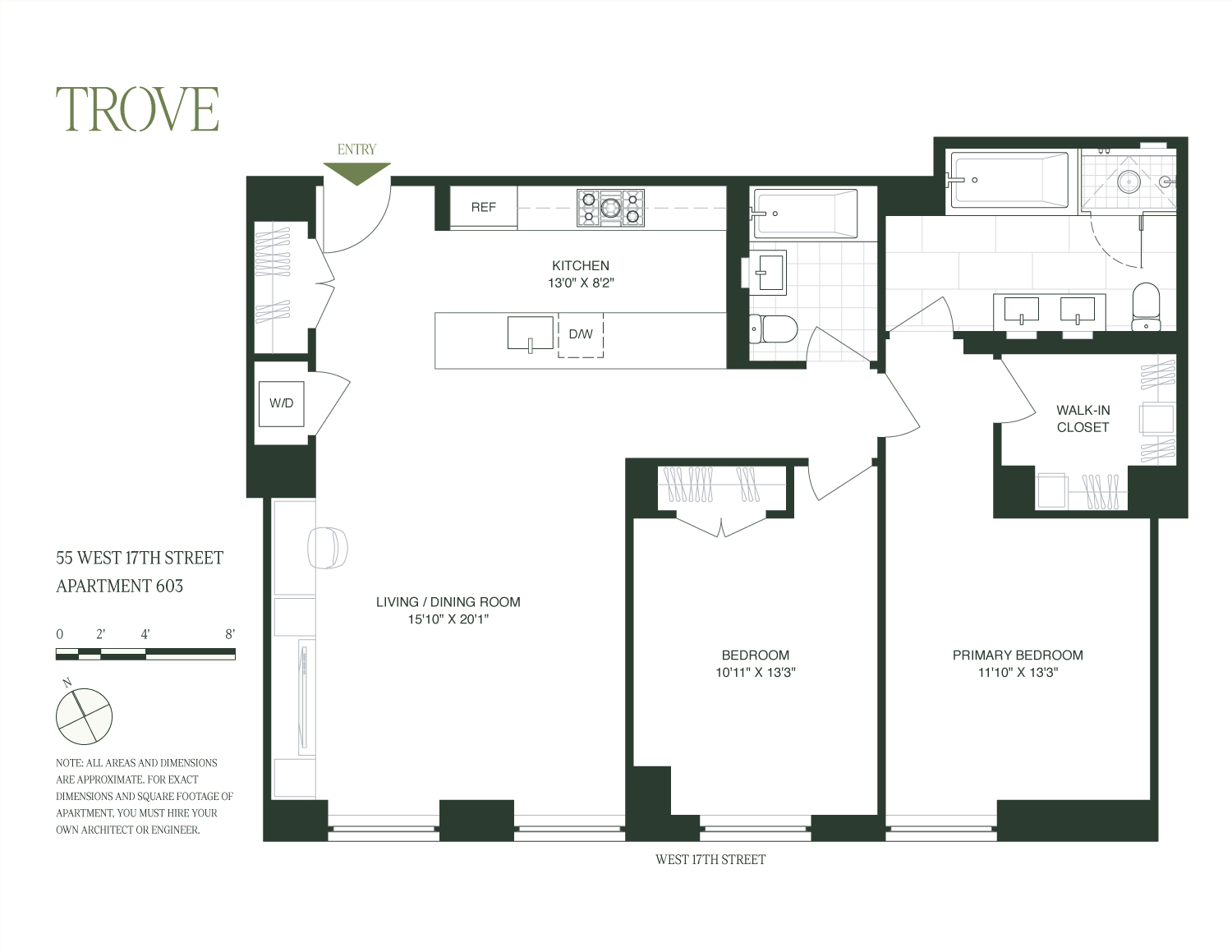 55 West 17th Street, Unit 603 Manhattan, NY 10011 - Photo 9 of 9 a picture of a floor plan